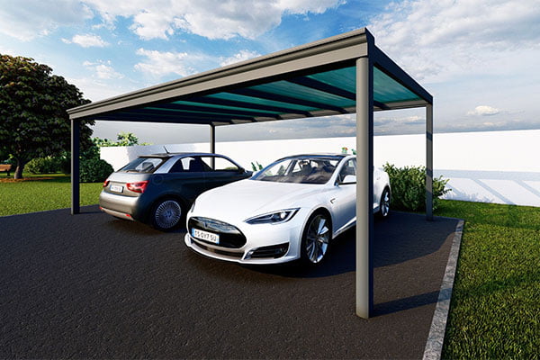 Le carport en aluminium autoporté Tradition apportera le parfait mélange de modernité et de traditionalisme pour abriter vos voitures