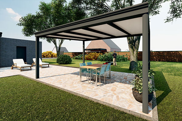 Profitez du plein air avec élégance sous la pergola Îlot en aluminium - Kit de montage inclus.