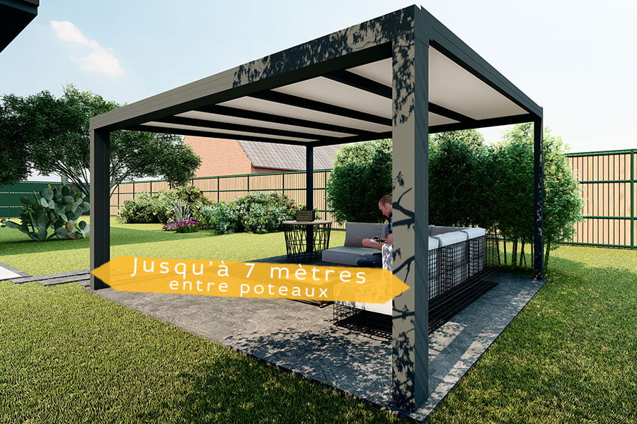 Profitez du plein air avec élégance sous la pergola Îlot en aluminium - Kit de montage inclus.