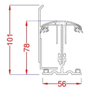 CAPOT DE RIVE UNIVERSEL A VISSER en aluminium laqué pour plaques jusqu’à 55 mm d’épaisseur