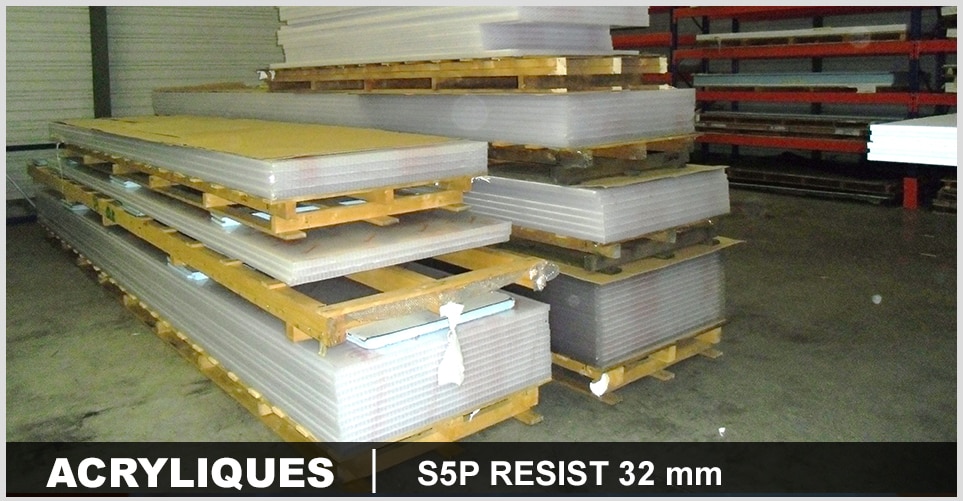 PLEXIGLAS  S5P RESIST  32mm largeur 1230 mm